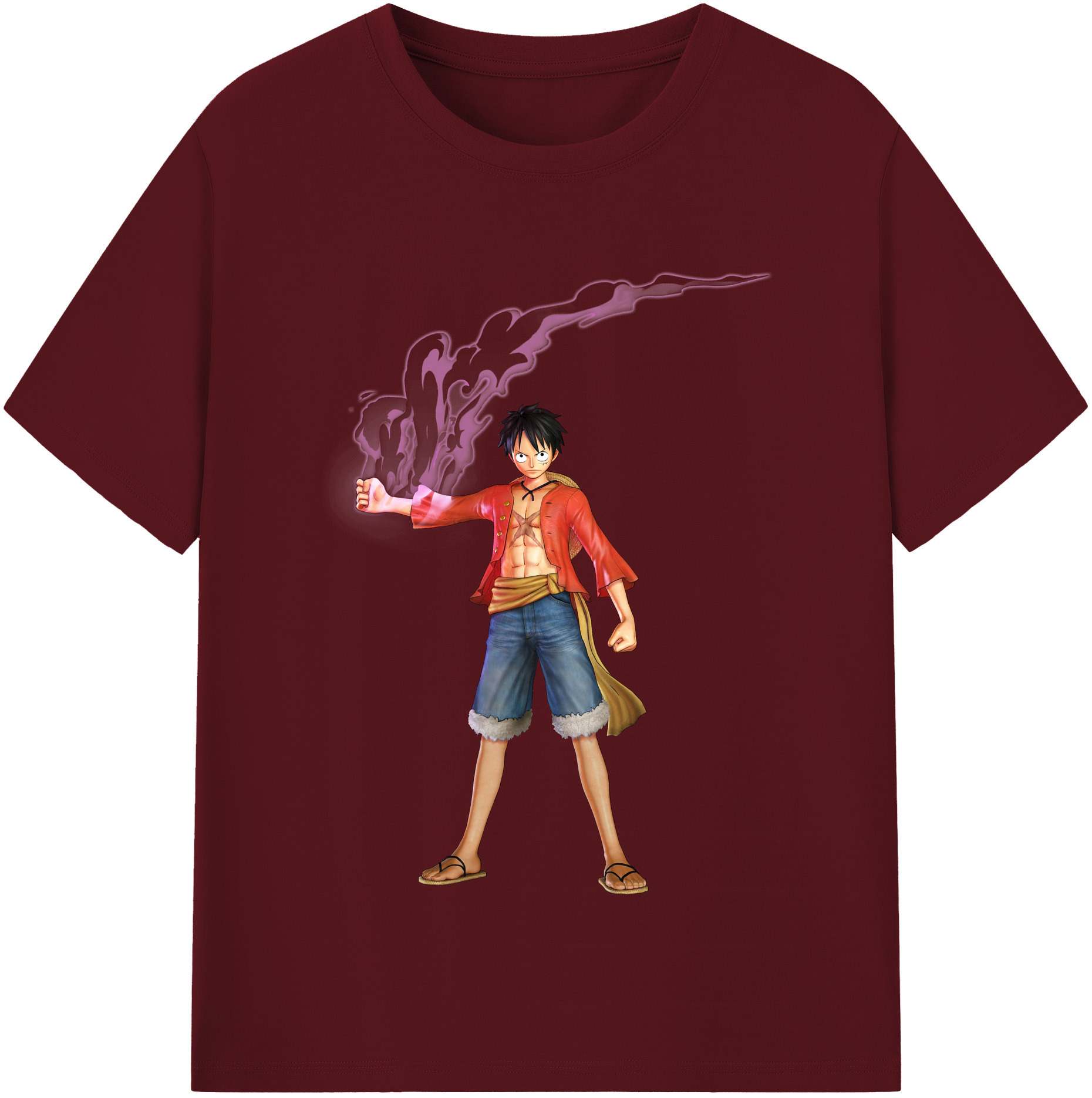 ワンピース モンキー・D・ルフィ ONE PIECE Monkey D. Luffy 綿100％半袖Tシャツ（フロントプリント）